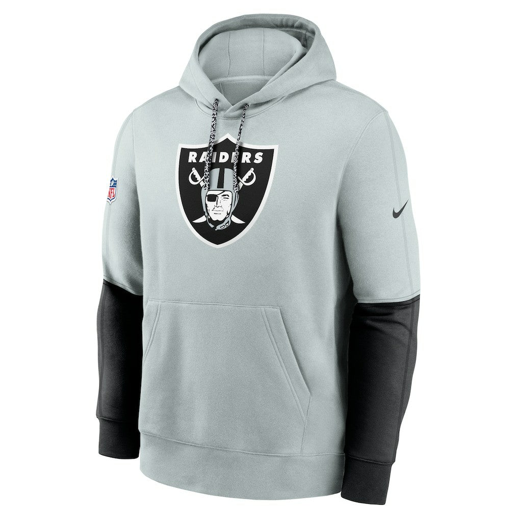 Las Vegas Raiders 2024 Sideline Club Pullover Hoodie Silver