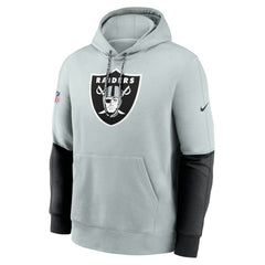 Las Vegas Raiders 2024 Sideline Club Pullover Hoodie Silver