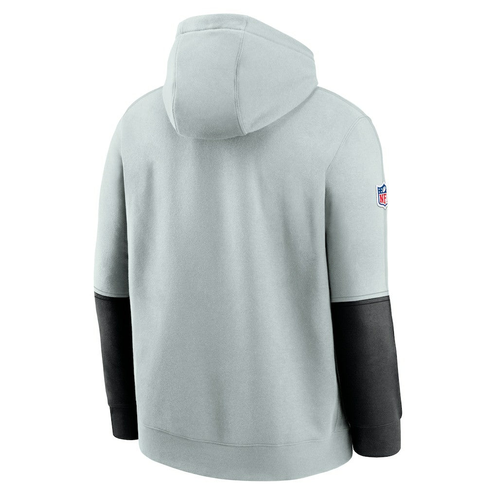 Las Vegas Raiders 2024 Sideline Club Pullover Hoodie Silver