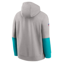 Miami Dolphins 2024 Sideline Club Pullover Hoodie Gray