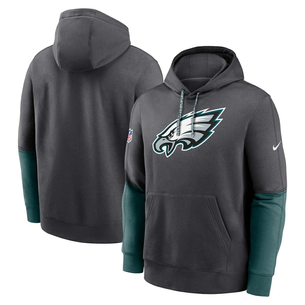 Philadelphia Eagles 2024 Sideline Club Pullover Hoodie Anthracite