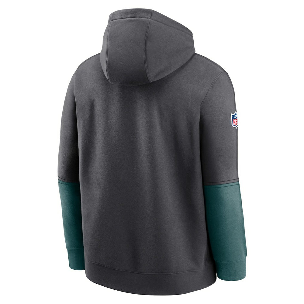 Philadelphia Eagles 2024 Sideline Club Pullover Hoodie Anthracite