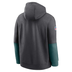 Philadelphia Eagles 2024 Sideline Club Pullover Hoodie Anthracite