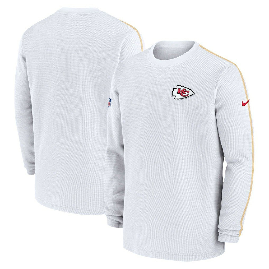 Kansas City Chiefs 2024 Sideline Coaches Long Sleeve Top White