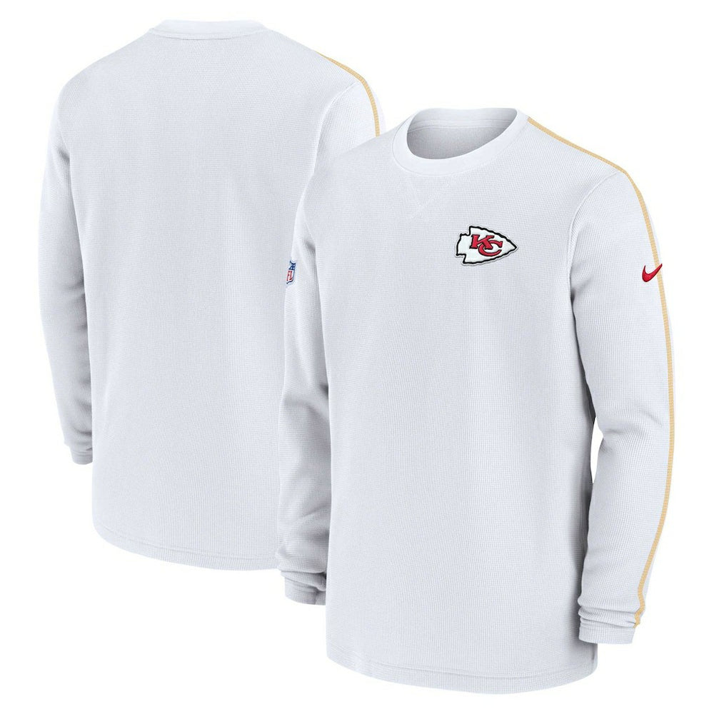 Kansas City Chiefs 2024 Sideline Coaches Long Sleeve Top White