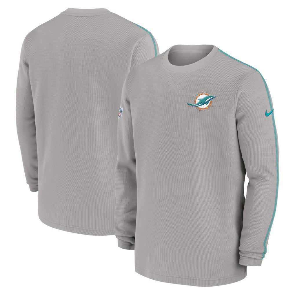 Miami Dolphins 2024 Sideline Coaches Long Sleeve Top Gray