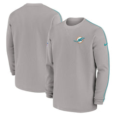 Miami Dolphins 2024 Sideline Coaches Long Sleeve Top Gray
