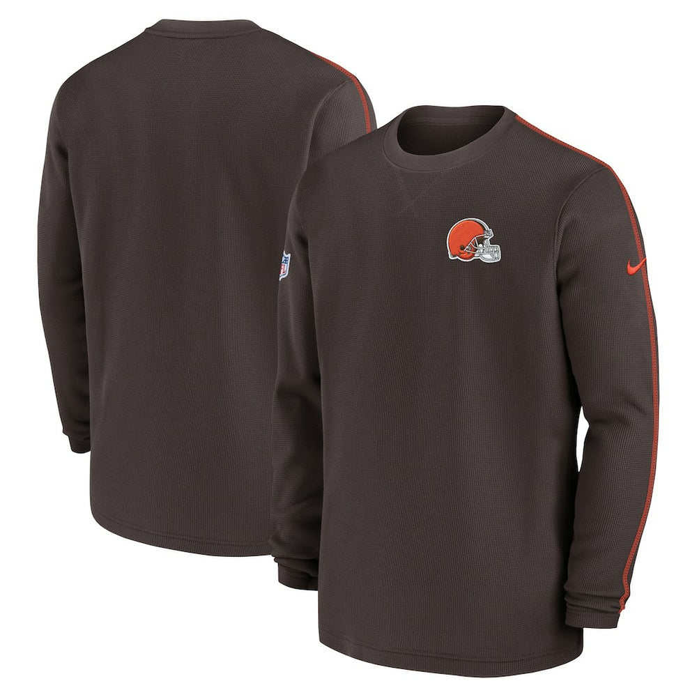 Cleveland Browns 2024 Sideline Coaches Long Sleeve Top Brown
