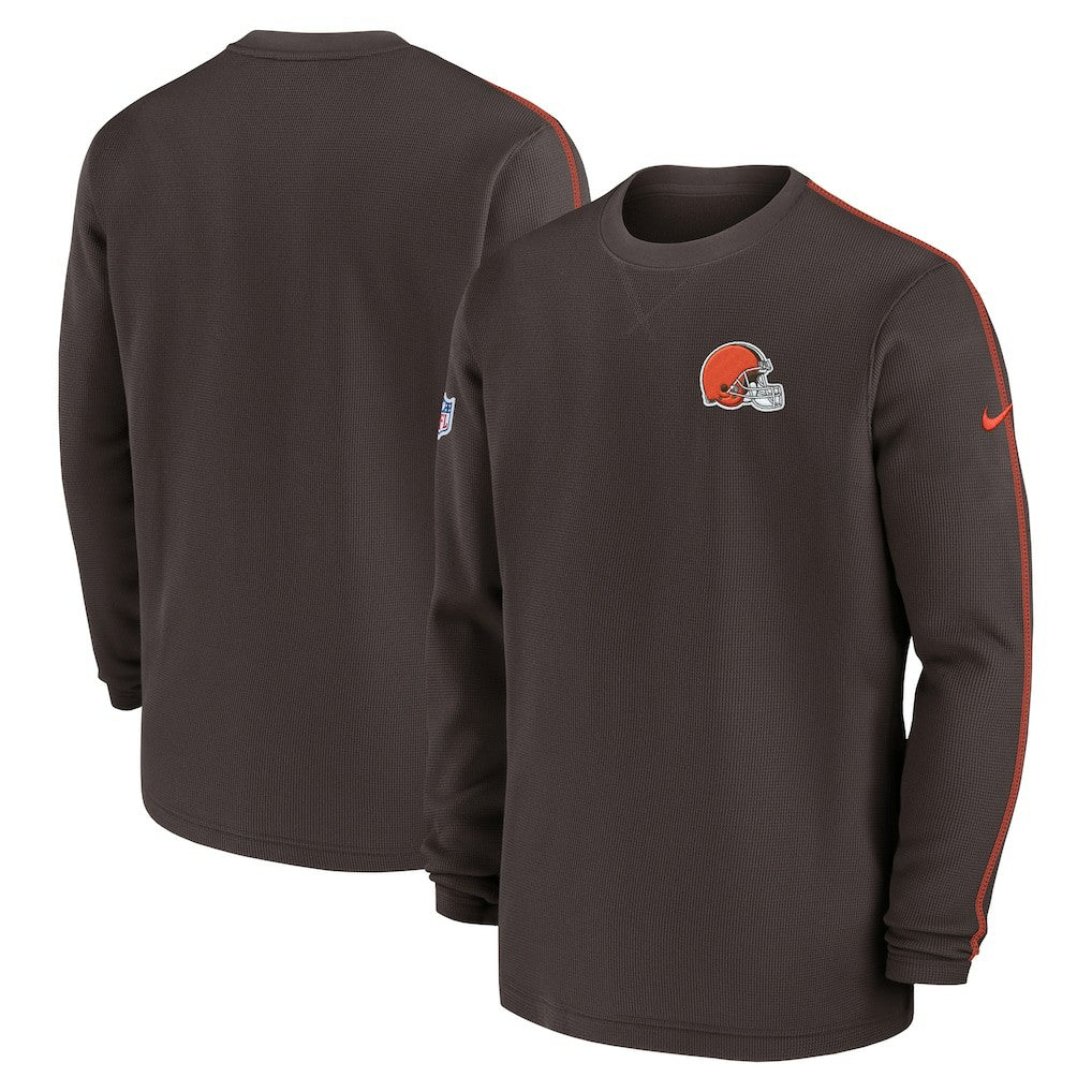 Cleveland Browns 2024 Sideline Coaches Long Sleeve Top Brown