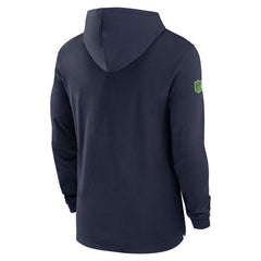 Seattle Seahawks 2024/25 Sideline Performance Long Sleeve Hoodie T-Shirt College Navy