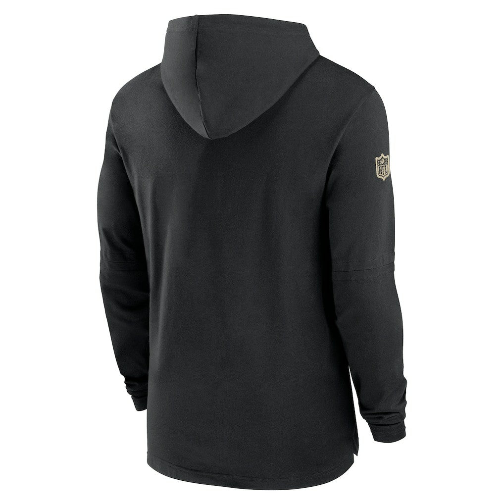 New Orleans Saints 2024/25 Sideline Performance Long Sleeve Hoodie T-Shirt Black