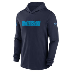 Tennessee Titans 2024/25 Sideline Performance Long Sleeve Hoodie T-Shirt Navy