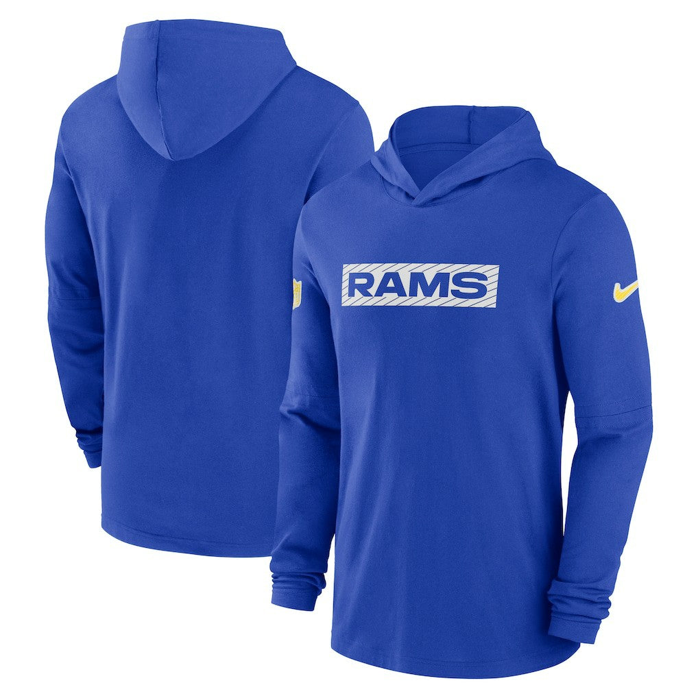Los Angeles Rams 2024/25 Sideline Performance Long Sleeve Hoodie T-Shirt Royal