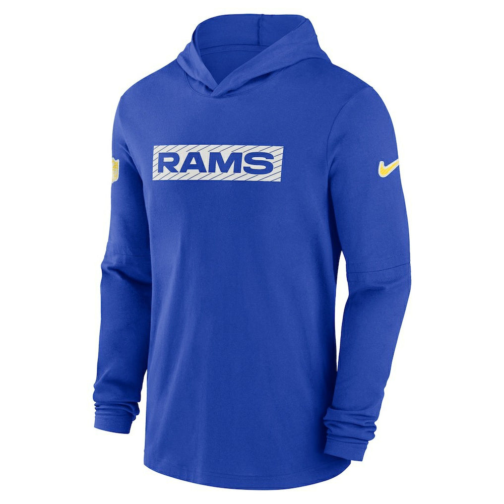 Los Angeles Rams 2024/25 Sideline Performance Long Sleeve Hoodie T-Shirt Royal