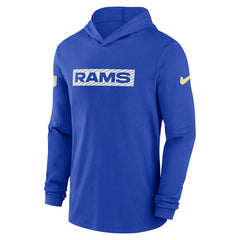 Los Angeles Rams 2024/25 Sideline Performance Long Sleeve Hoodie T-Shirt Royal