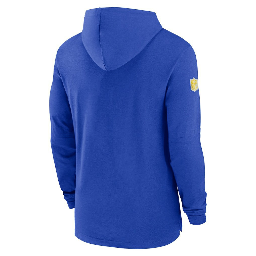 Los Angeles Rams 2024/25 Sideline Performance Long Sleeve Hoodie T-Shirt Royal