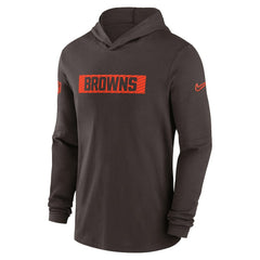 Cleveland Browns 2024/25 Sideline Performance Long Sleeve Hoodie T-Shirt Brown