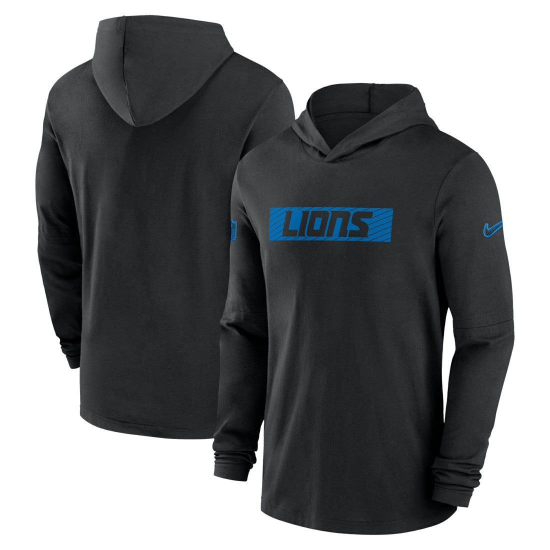 Detroit Lions 2024/25 Sideline Performance Long Sleeve Hoodie T-Shirt Black