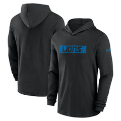 Detroit Lions 2024/25 Sideline Performance Long Sleeve Hoodie T-Shirt Black