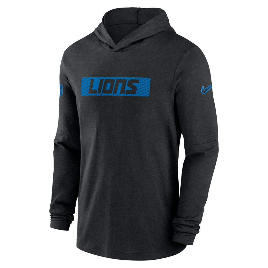 Detroit Lions 2024/25 Sideline Performance Long Sleeve Hoodie T-Shirt Black