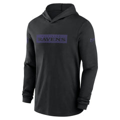 Baltimore Ravens 2024/25 Sideline Performance Long Sleeve Hoodie T-Shirt Black
