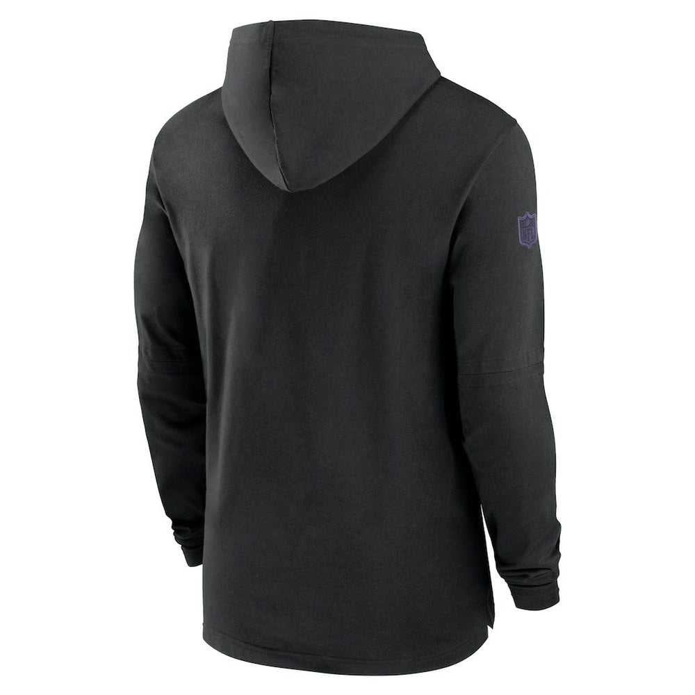 Baltimore Ravens 2024/25 Sideline Performance Long Sleeve Hoodie T-Shirt Black