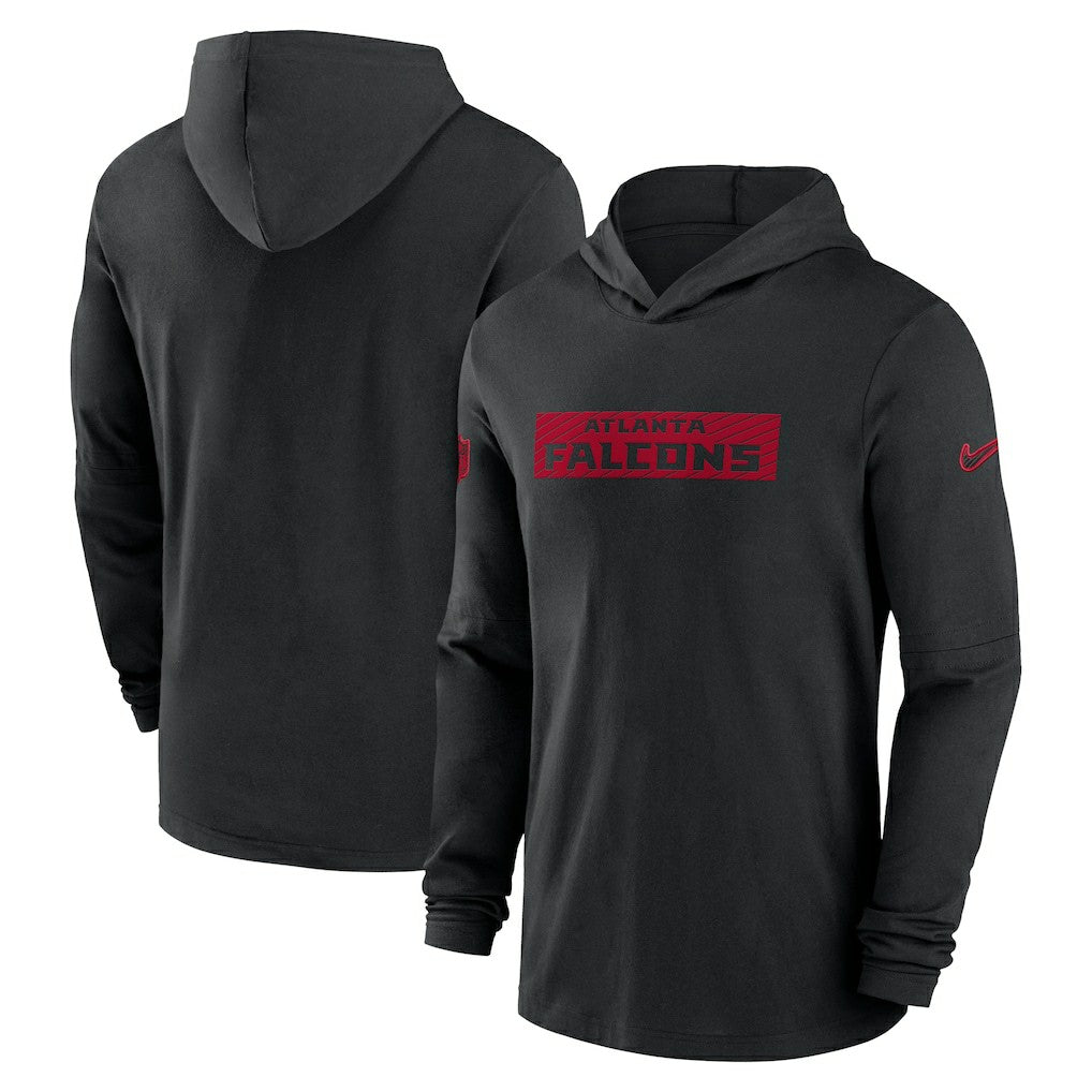 Atlanta Falcons 2024/25 Sideline Performance Long Sleeve Hoodie T-Shirt Black