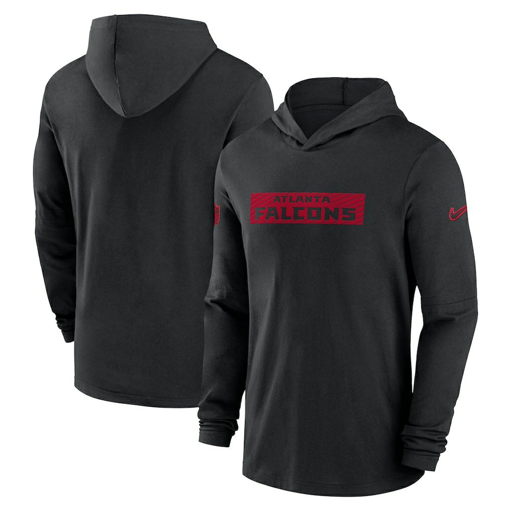 Atlanta Falcons 2024/25 Sideline Performance Long Sleeve Hoodie T-Shirt Black