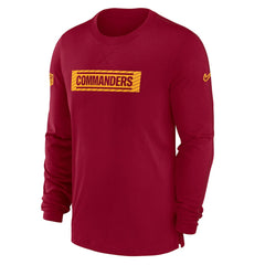 Washington Commanders Sideline Player Performance Long Sleeve T-Shirt Burgundy