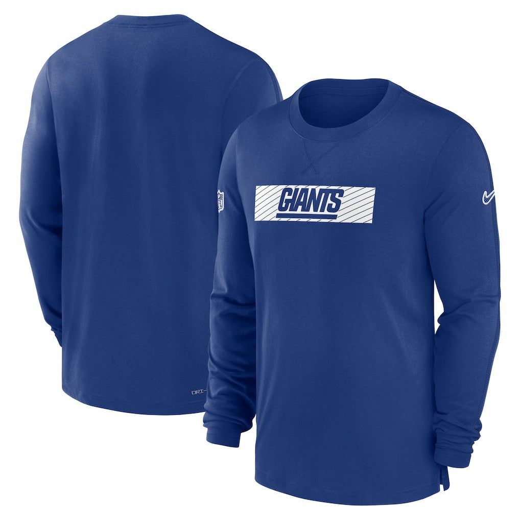 New York Giants Sideline Player Performance Long Sleeve T-Shirt Royal