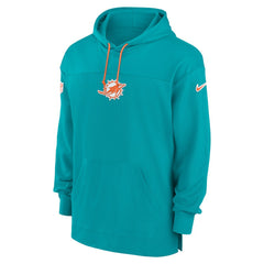Miami Dolphins Sideline Jersey Performance Pullover Hoodie Aqua