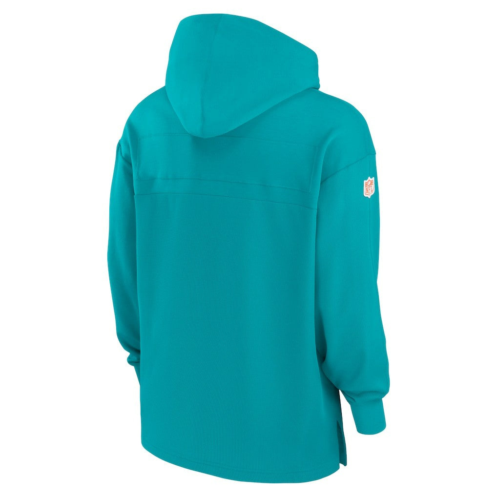 Miami Dolphins Sideline Jersey Performance Pullover Hoodie Aqua