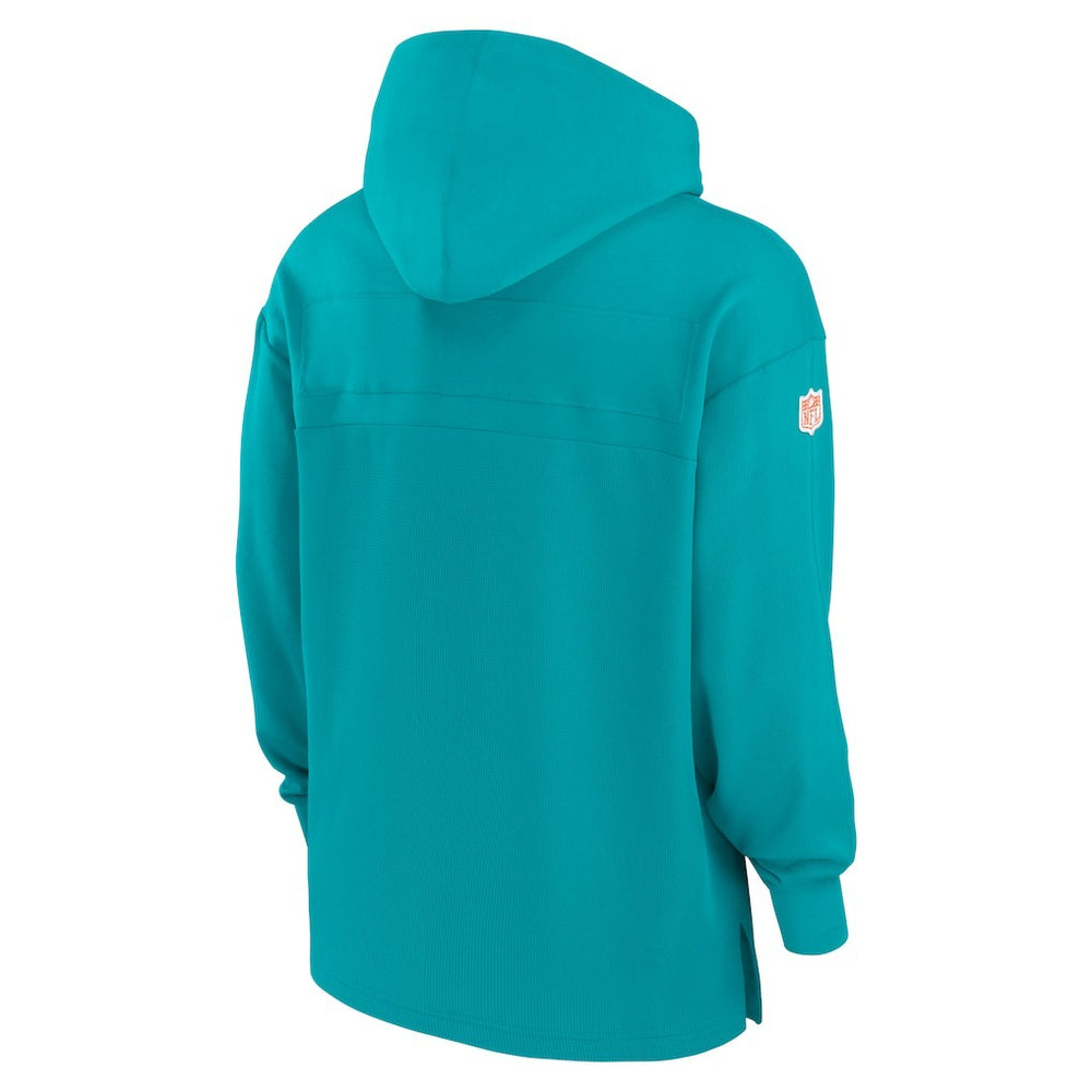 Miami Dolphins Sideline Jersey Performance Pullover Hoodie Aqua