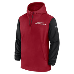 Arizona Cardinals 2024/25 Sideline Pre-Game Player 1/2-Zip Hoodie Jacket Cardinal/Black