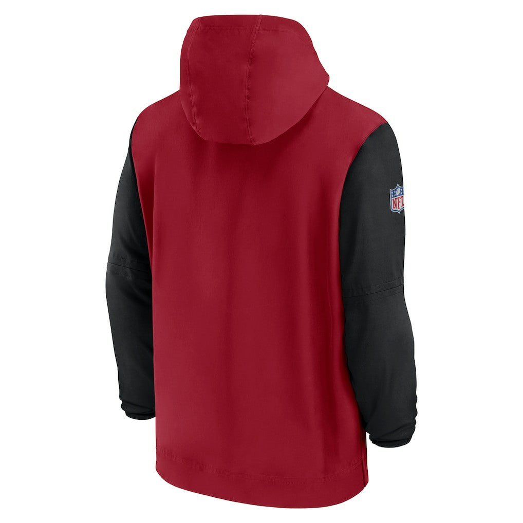 Arizona Cardinals 2024/25 Sideline Pre-Game Player 1/2-Zip Hoodie Jacket Cardinal/Black