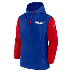 Buffalo Bills 2024/25 Sideline Pre-Game Player 1/2-Zip Hoodie Jacket Royal/Red
