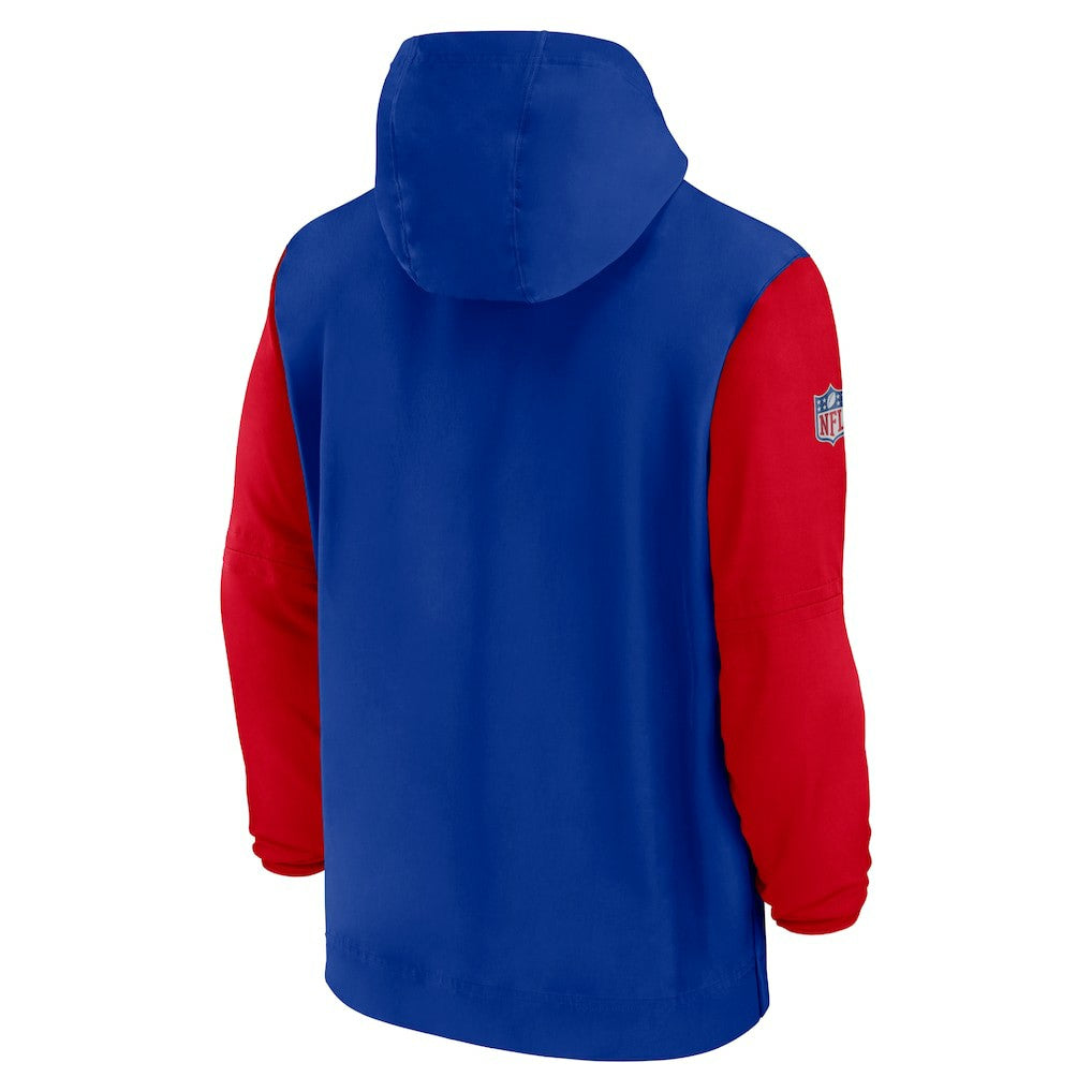 Buffalo Bills 2024/25 Sideline Pre-Game Player 1/2-Zip Hoodie Jacket Royal/Red