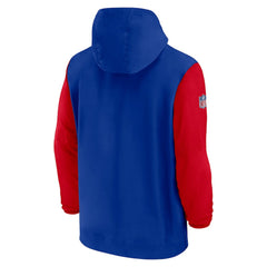 Buffalo Bills 2024/25 Sideline Pre-Game Player 1/2-Zip Hoodie Jacket Royal/Red