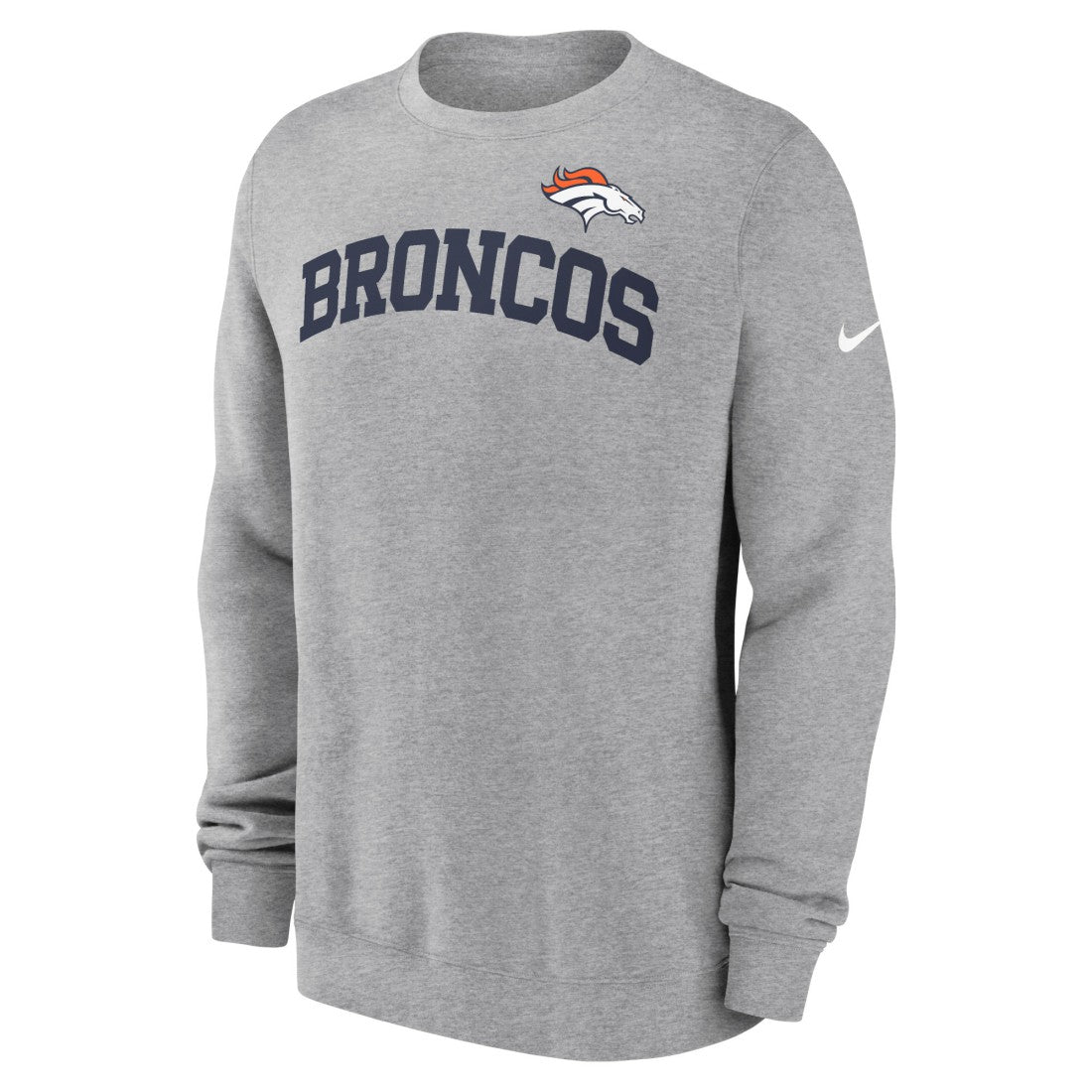 Denver Broncos Club Pullover Sweatshirt Heather Gray