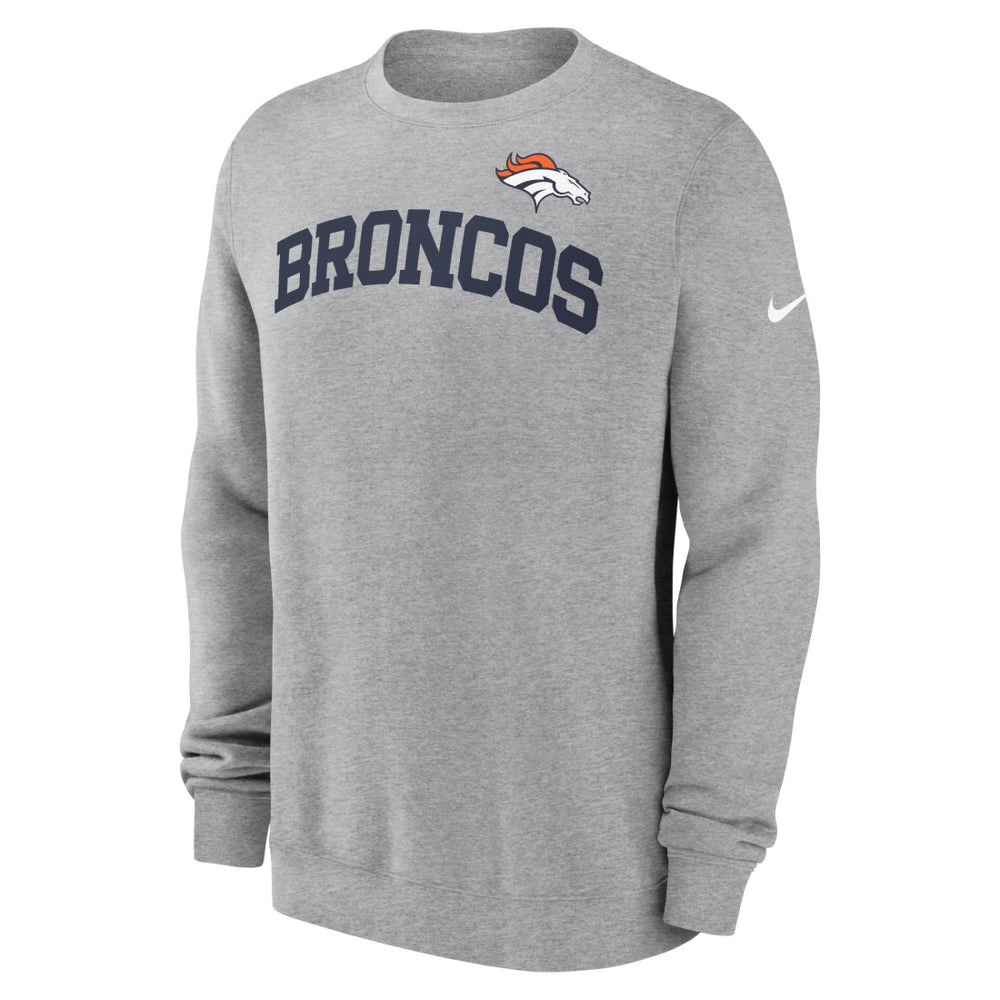Denver Broncos Club Pullover Sweatshirt Heather Gray