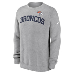 Denver Broncos Club Pullover Sweatshirt Heather Gray