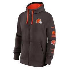 Cleveland Browns Primetime Club Full-Zip Hoodie Brown