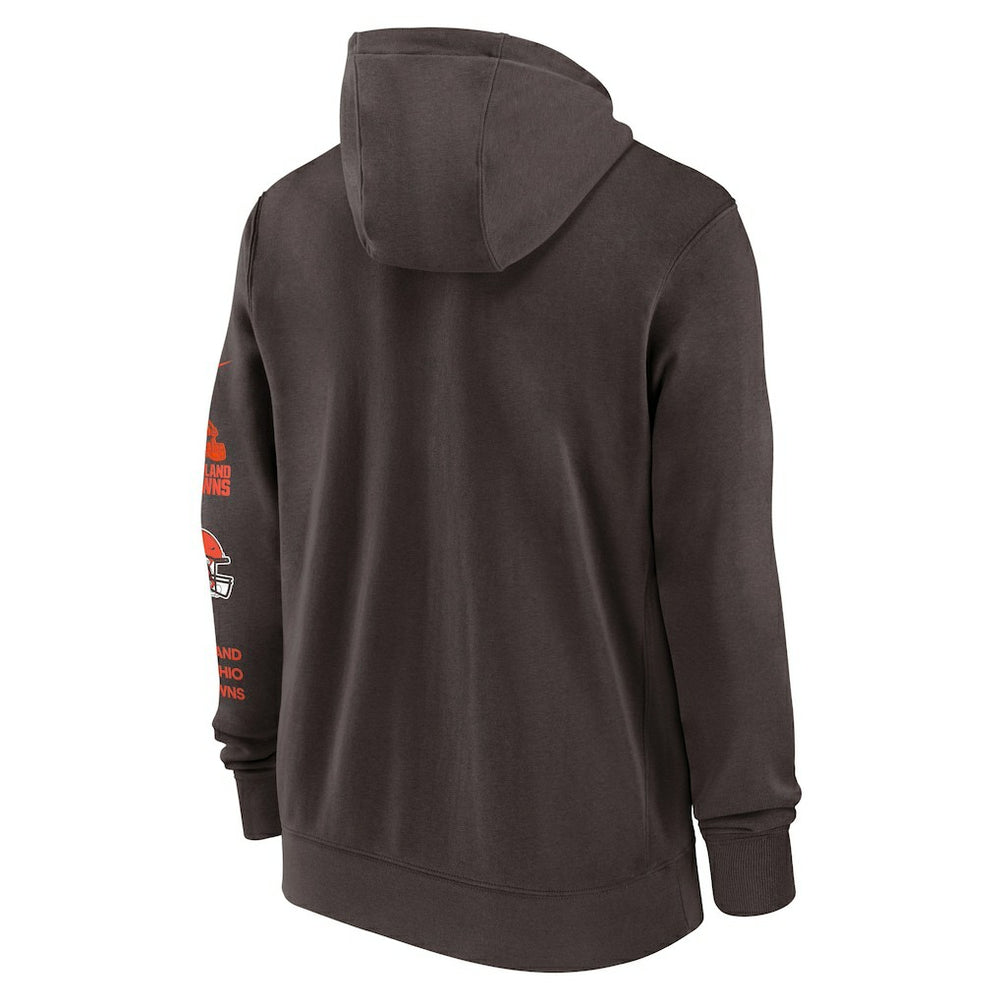Cleveland Browns Primetime Club Full-Zip Hoodie Brown