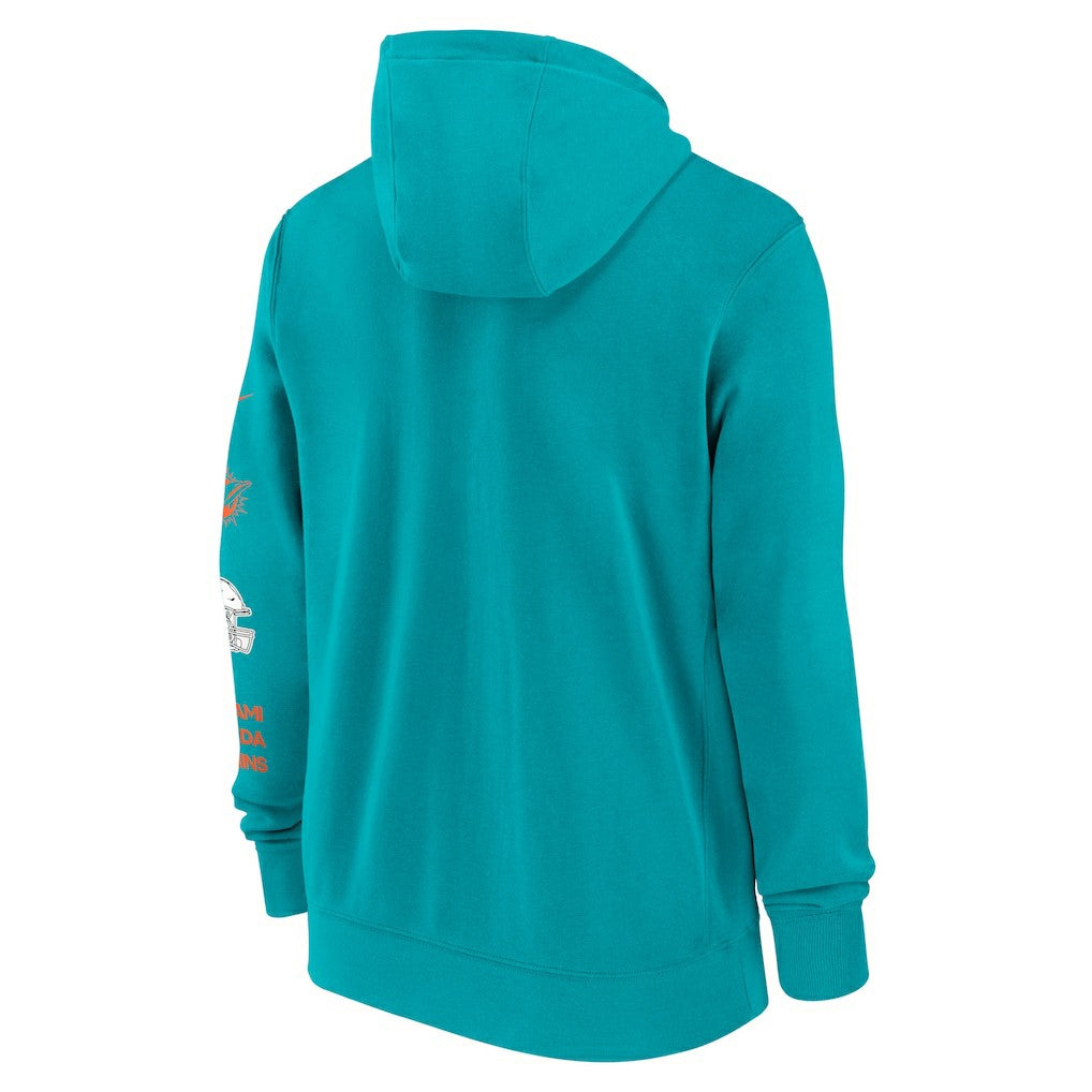 Miami Dolphins Primetime Club Full-Zip Hoodie Aqua