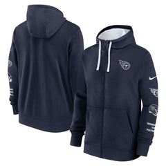 Tennessee Titans Primetime Club Full-Zip Hoodie Navy