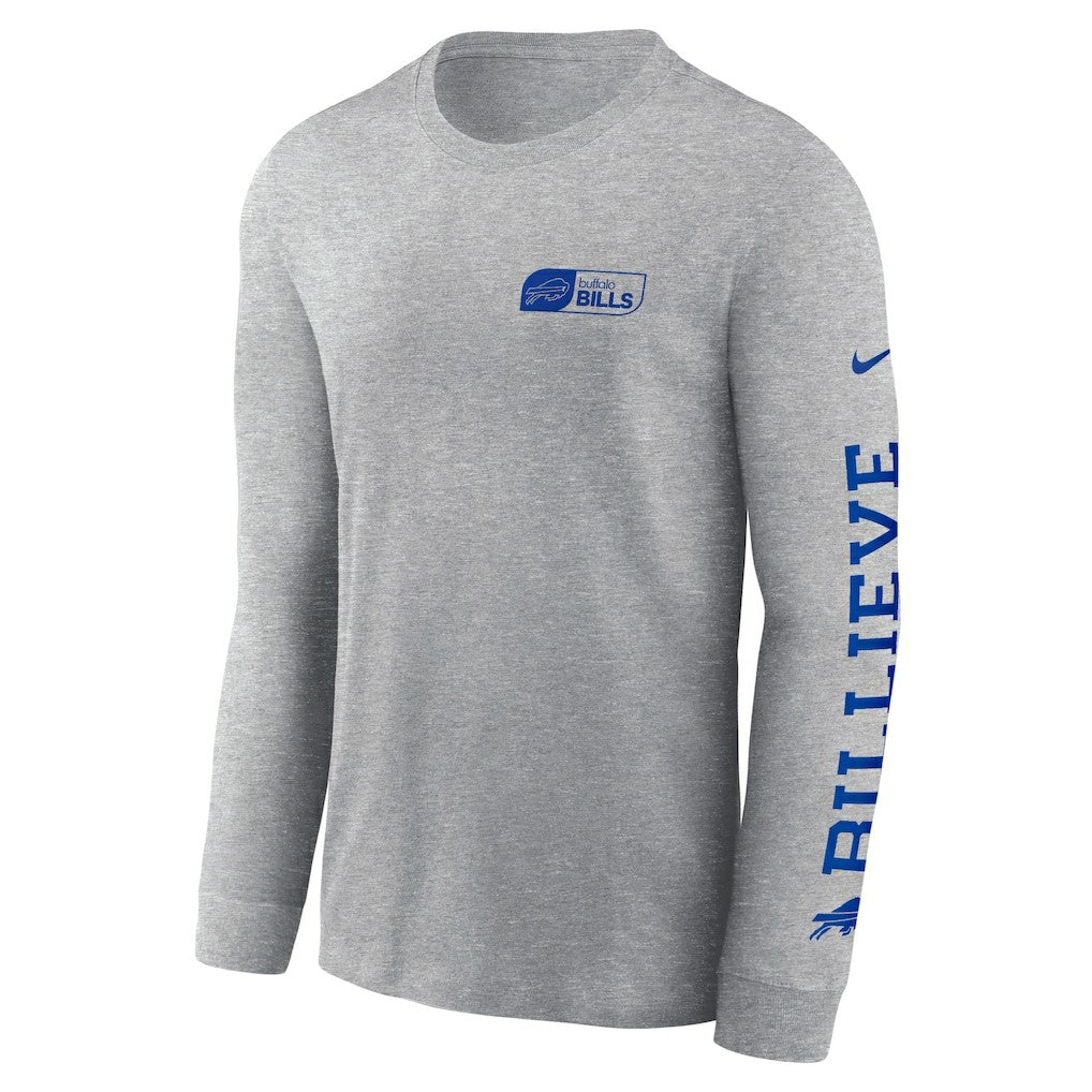 Buffalo Bills All Out Long Sleeve T-Shirt Heather Gray