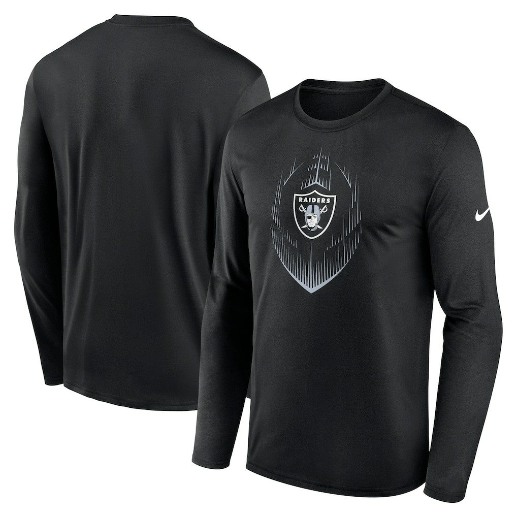 Las Vegas Raiders Icon Legend Performance Long Sleeve T-Shirt Black