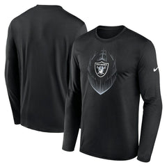 Las Vegas Raiders Icon Legend Performance Long Sleeve T-Shirt Black