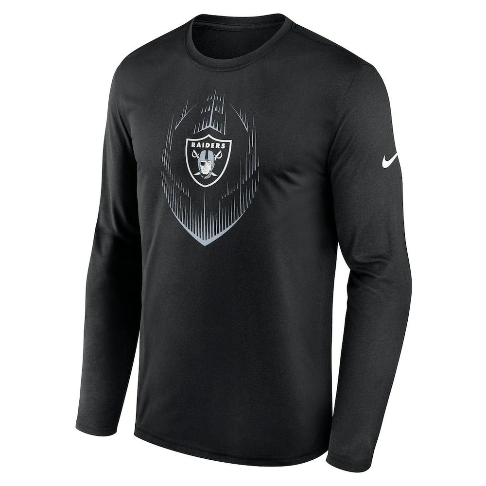 Las Vegas Raiders Icon Legend Performance Long Sleeve T-Shirt Black