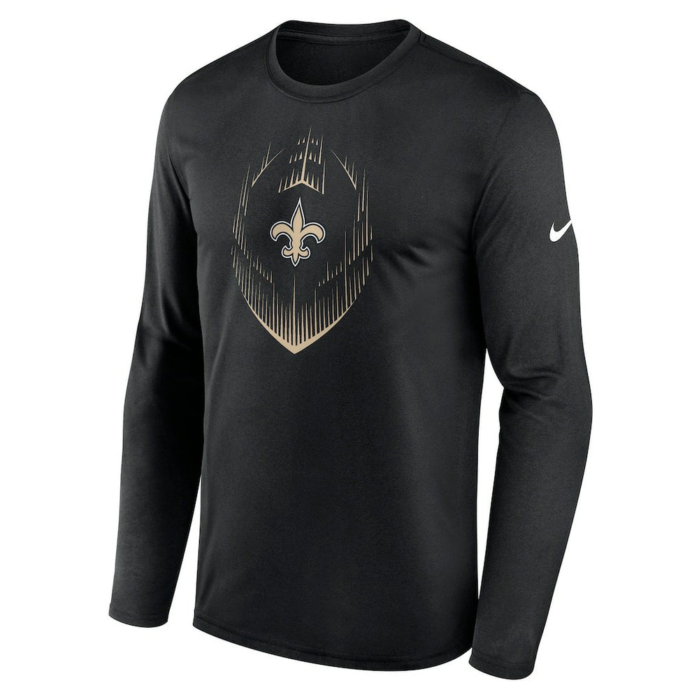 New Orleans Saints Icon Legend Performance Long Sleeve T-Shirt Black